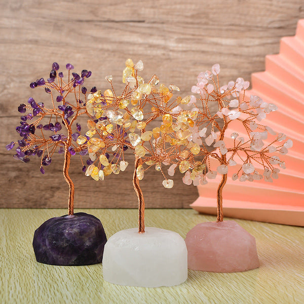 Natural Crystal Fortune Tree Ornaments