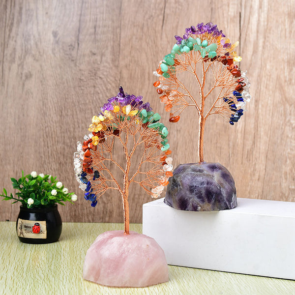 Natural Amethyst Colorful Crystal Fortune Tree