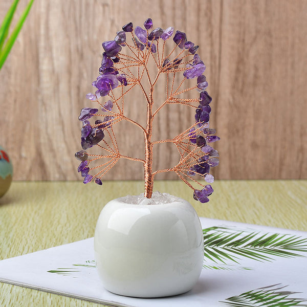 Colorful Apple Porcelain Crystal Fortune Tree